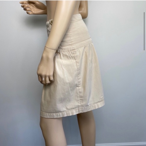 Anthro Hei Hei Beige Side Button Skirt 0 - Picture 3 of 8